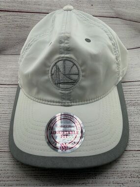 Mitchell & Ness White and Gray Golden State Warriors Adjustable Hat